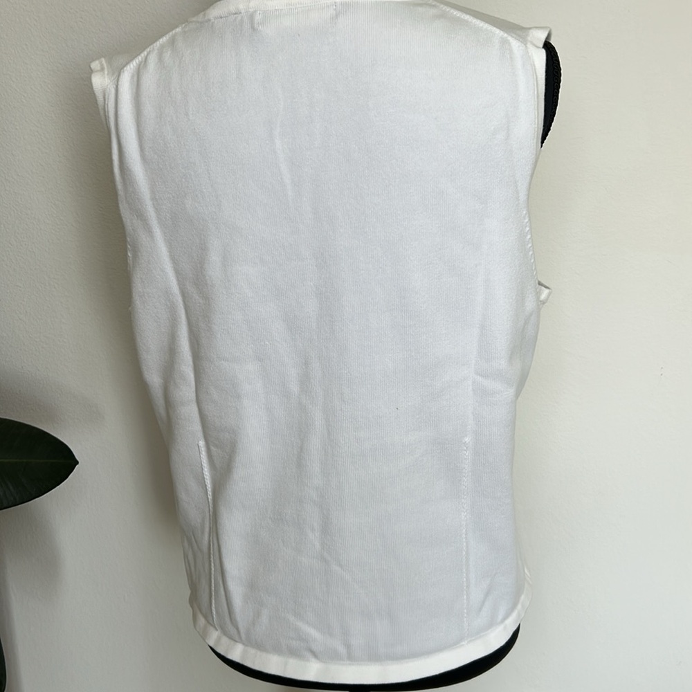 LIZ CLAIBORNE WHITE SLEEVELESS TANK TOP BLOUSE - Picture 6 of 11